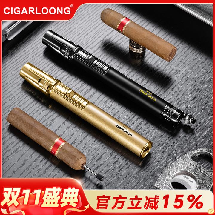 茄龙打火机多功能防风直冲环形刀刃带开孔器持灰针火机CB-25E3