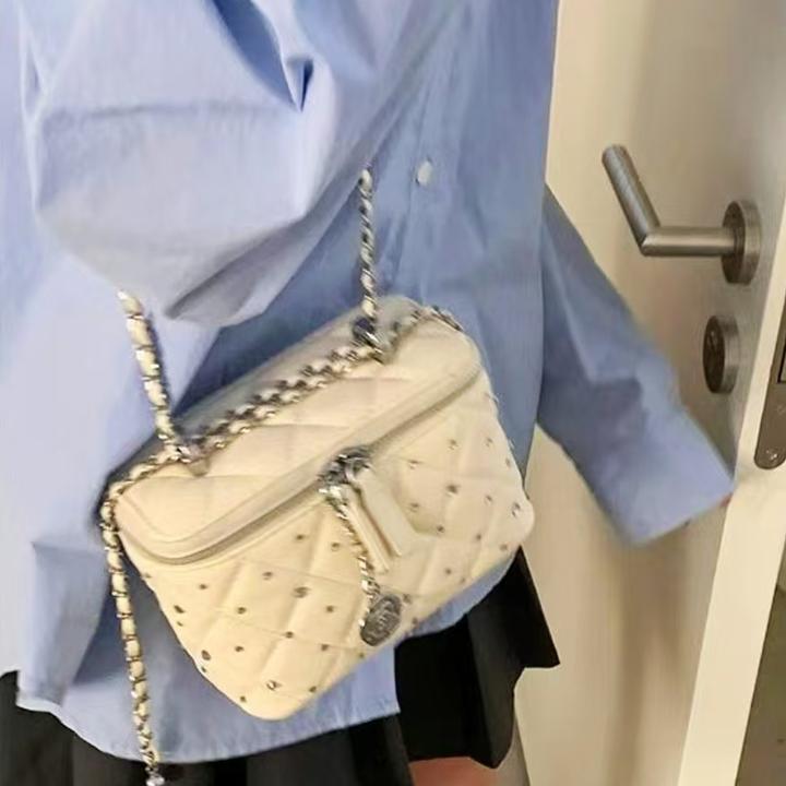 小香风菱格链条包包女2025新款时尚手提小方包上班通勤斜挎包