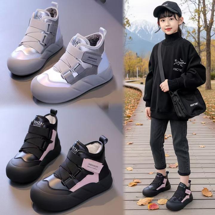 儿童雪地靴女童加绒加厚棉鞋2025冬季新款小女孩保暖棉靴防水短靴