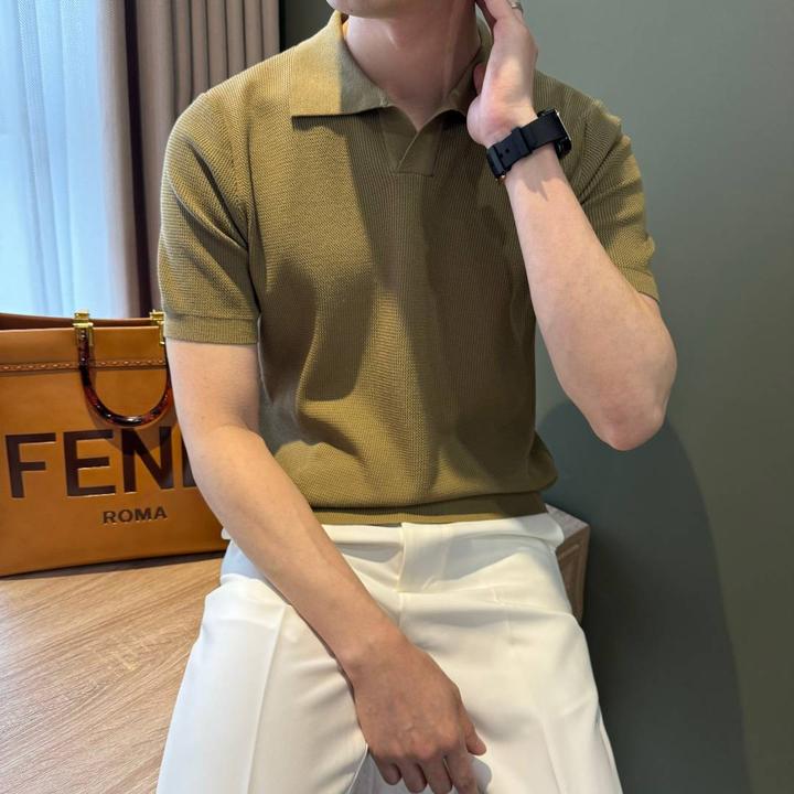 WUSHE物社【亲肤冰丝】男士夏季翻领短袖T恤百搭透气薄款针织POLO衫