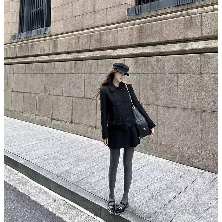 【mimius】U 韩系气质高级感双排扣羊毛毛呢外套 G09289