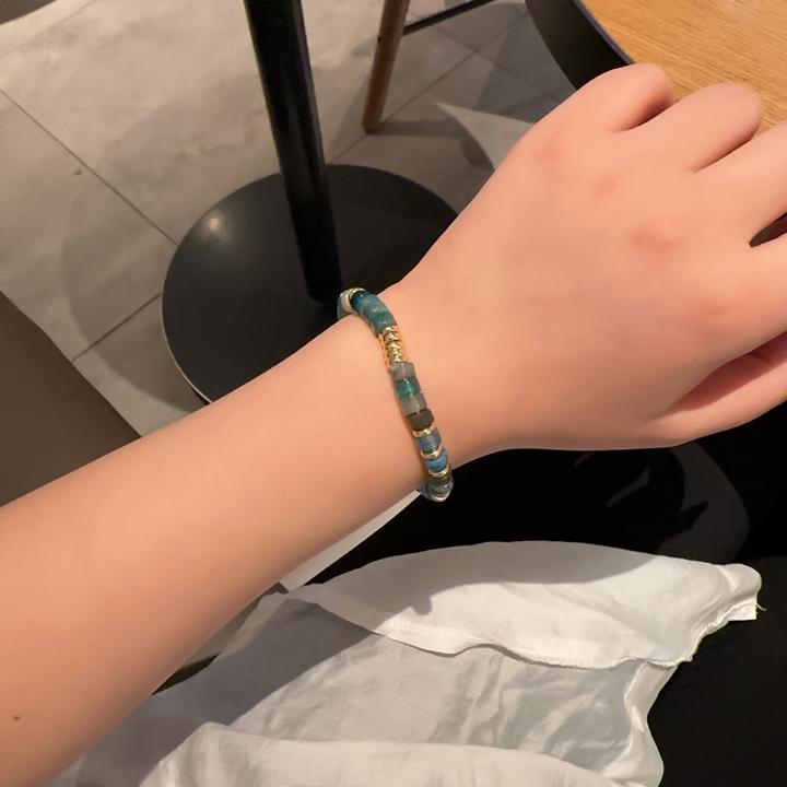 oushipei/欧诗佩 铜合金手链 新中式复古蓝色串珠手链国风手串