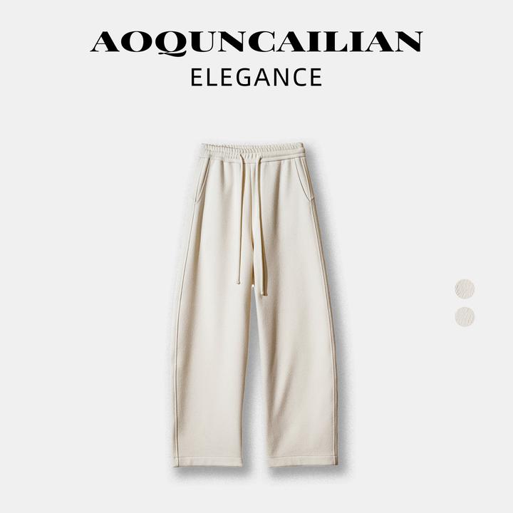 AoQunCaiLian秋冬纯色百搭宽松舒适抽绳休闲裤-GG8586
