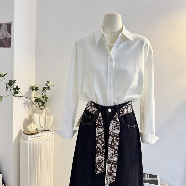 白色加厚磨毛衬衫女长袖2025秋冬季宽松休闲百搭叠穿衬衣职业通勤