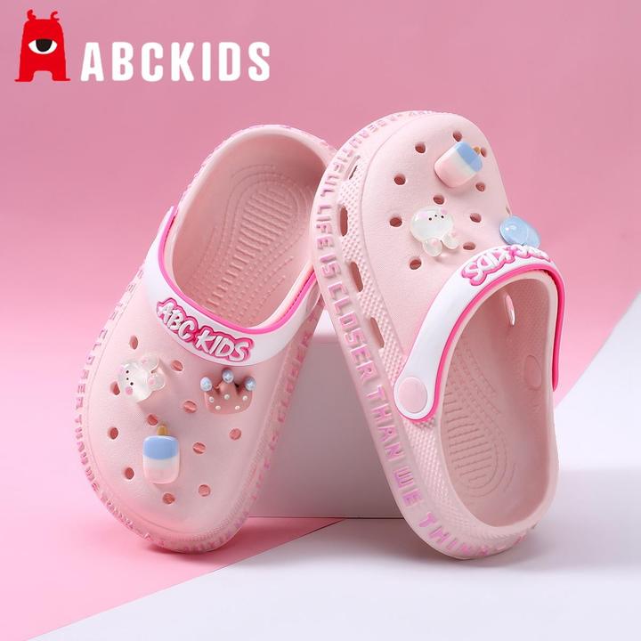 Abckids儿童洞洞鞋女童拖鞋夏季新款防滑宝宝大童女孩外穿沙滩鞋