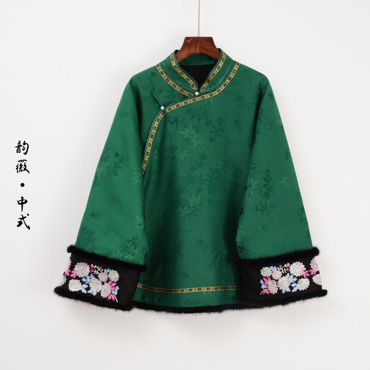 韵薇•中式长袖刺绣常规厚款上衣中国风秋冬新中式传统复古10526