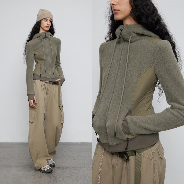 半圆女装[运动]2025秋季轻户外紧身连帽显瘦收腰卫衣女Q5328792