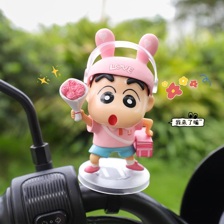 蜡笔小新公仔电动车摆件装饰小配件摩托车电瓶车自行车把装饰用品