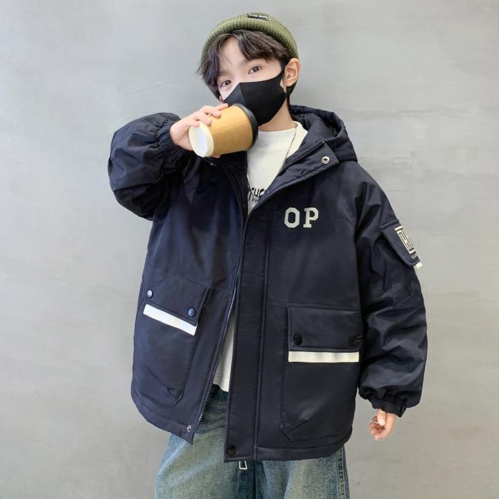 儿童装男童冬装加绒外套2025新款中大童秋冬款男孩加厚冬装派克服