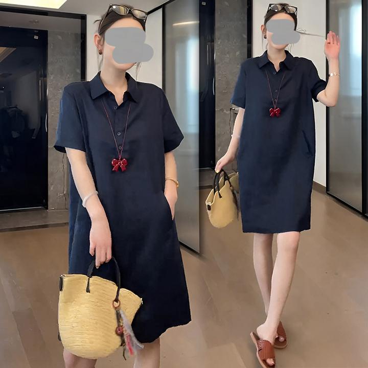 POLO领衬衫式连衣裙女夏2025新款短袖时尚休闲爆款显瘦遮肚t恤裙