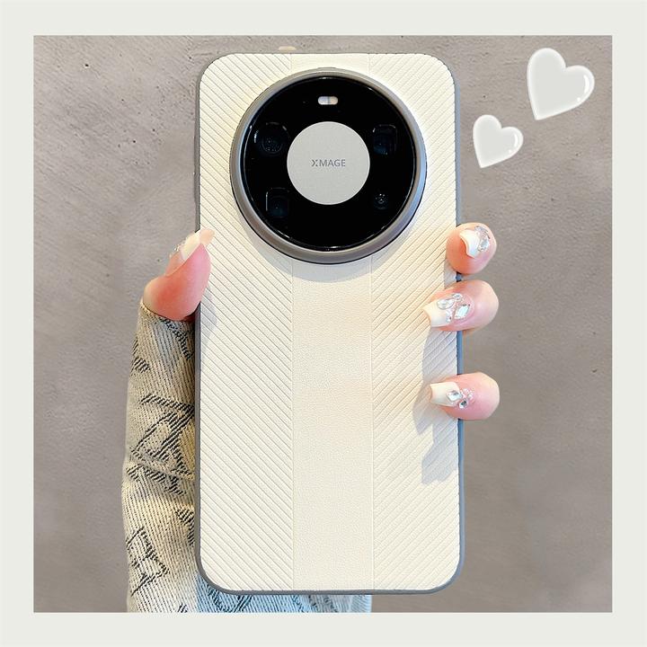 适用华为mate80promax手机壳新款素皮保护套mate80高级感电镀镜头