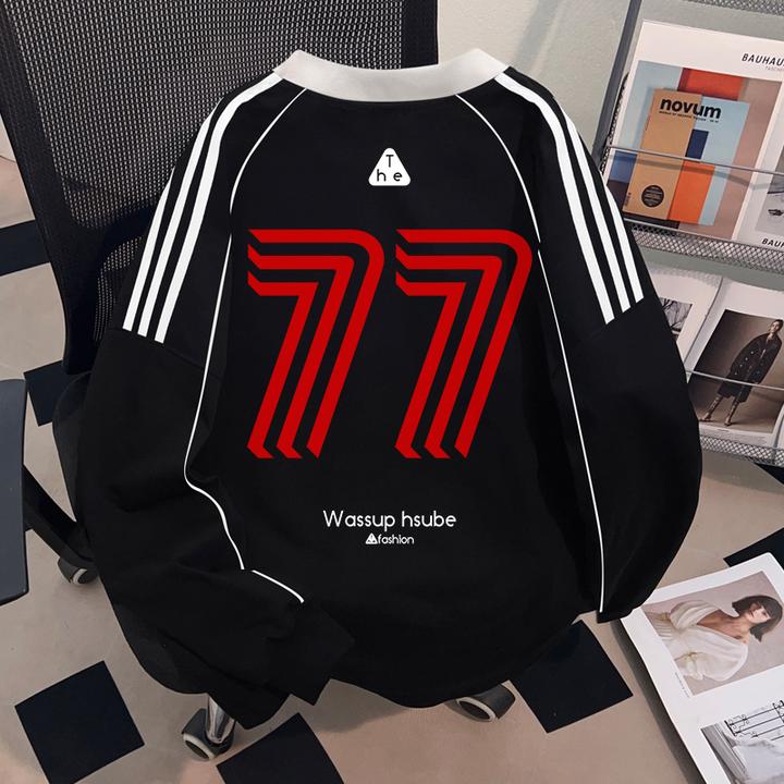 WASSUP HSUBE国潮牌重磅纯棉长袖T恤男士秋季设计感拼接痞帅上衣