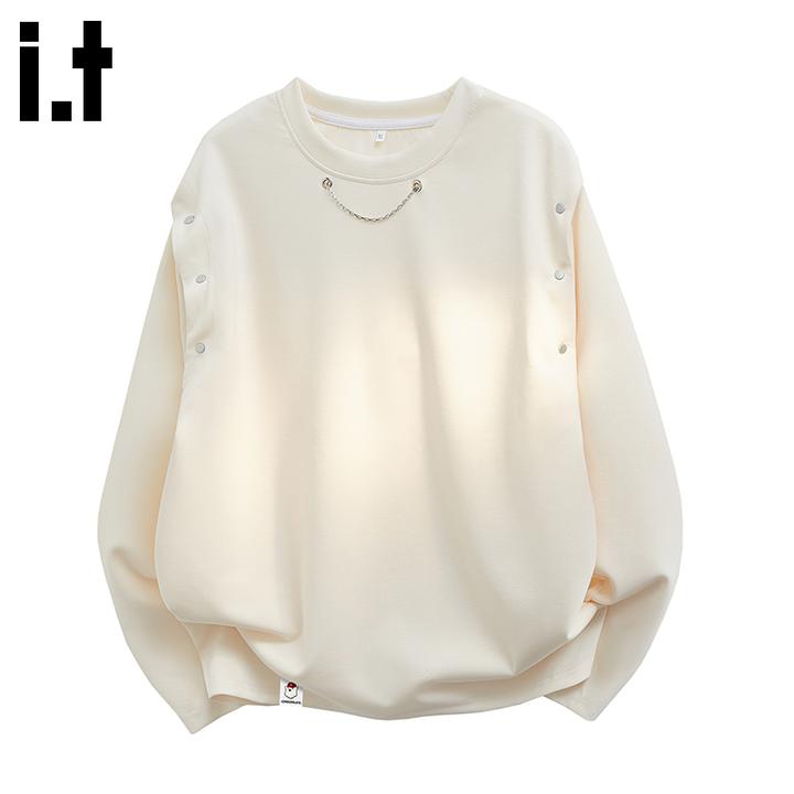 i.t:CHOCOOLATE高级感无帽卫衣男款秋冬新款宽松休闲圆领长袖上衣