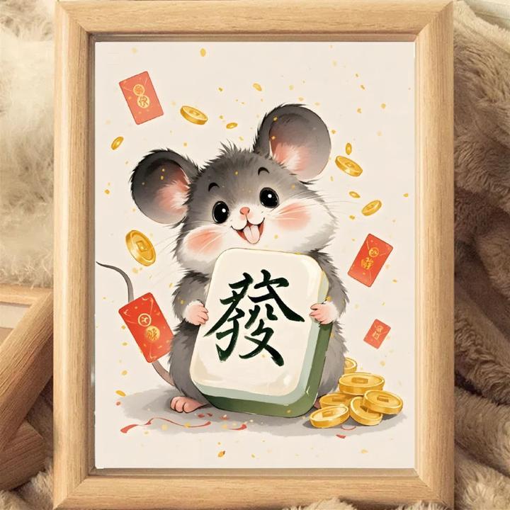 十二生肖发财头像摆台装饰相框客厅卧室玄关送朋友长辈桌面摆件画
