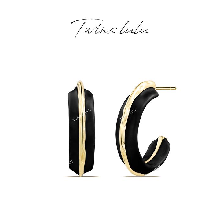 TWINS LULU 流光风气质时尚百搭法式复古简约设计感耳环TSL1088