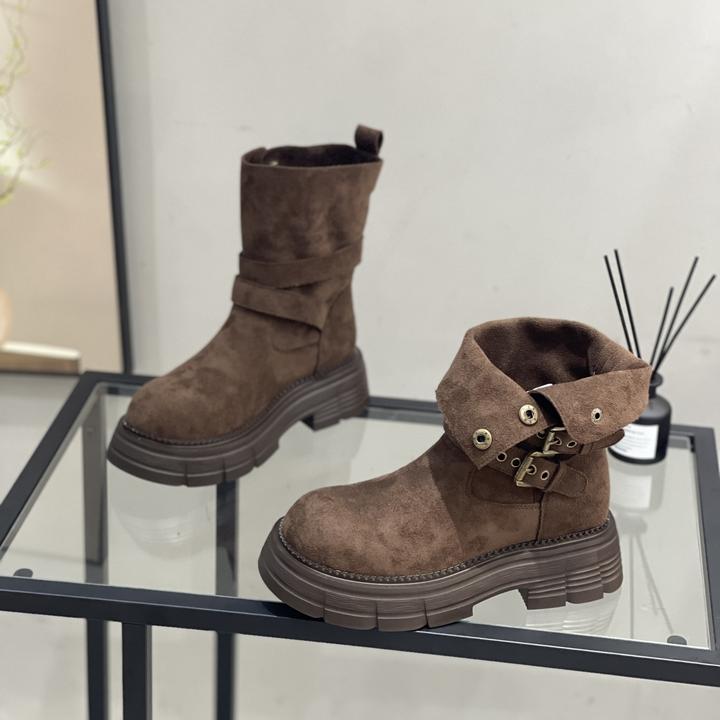 复古厚底马丁靴女2025秋季新款英伦风小个子增高短靴百搭休闲单靴