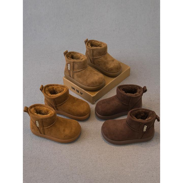 Bala巴拉童年儿童雪地靴2025冬季新款男童鞋子女童靴子加绒加厚勃