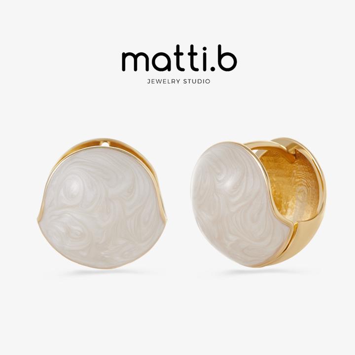 铜合金珐琅耳饰 ins新款滴油球球耳扣女小众高级高端气质耳环1543