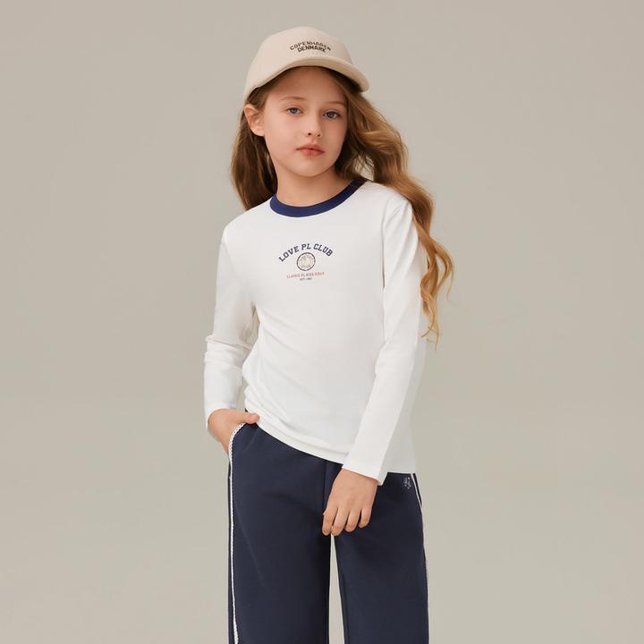 POLOWALK童装女童长袖T恤2025新品女童长袖T恤B5JW535D0012