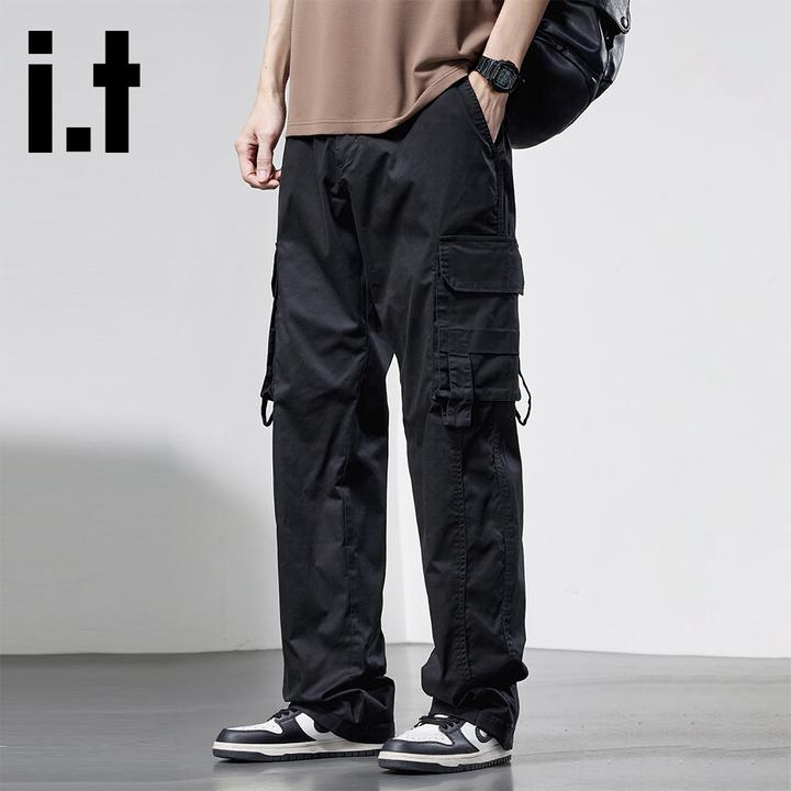 it:CHOCOOLATE潮牌工装风休闲裤男士宽松直筒多口袋设计感长裤子