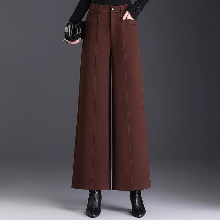 高腰毛呢阔腿裤女秋冬季新款宽松休闲西装长裤时尚加厚显瘦直筒裤