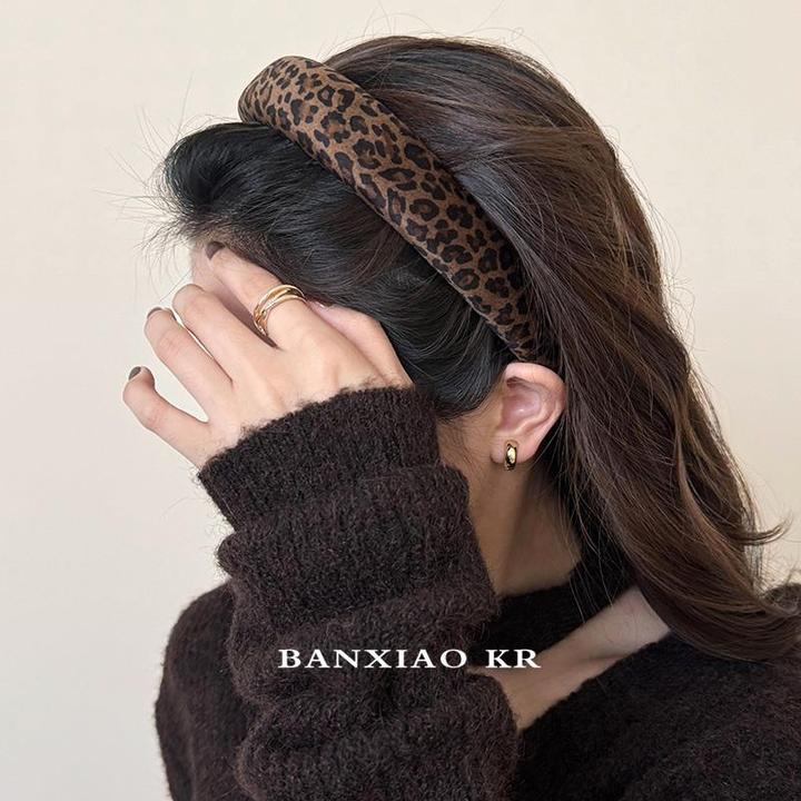 复古气质豹纹洗脸发箍女高颅顶头箍秋冬压发发窟2025新款高端头饰