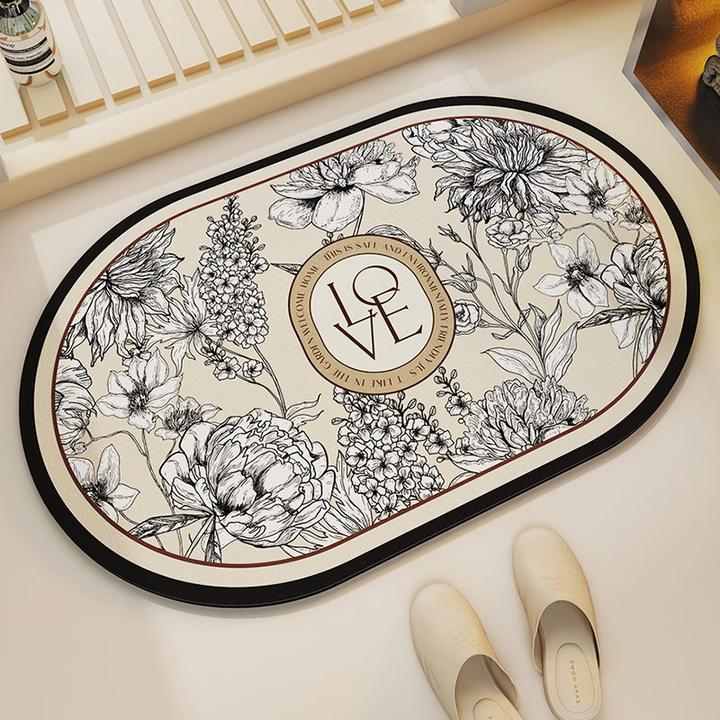 宝丽彩家用浴室地垫免洗吸水纳帕皮防滑速干卫生间淋浴间门口脚垫