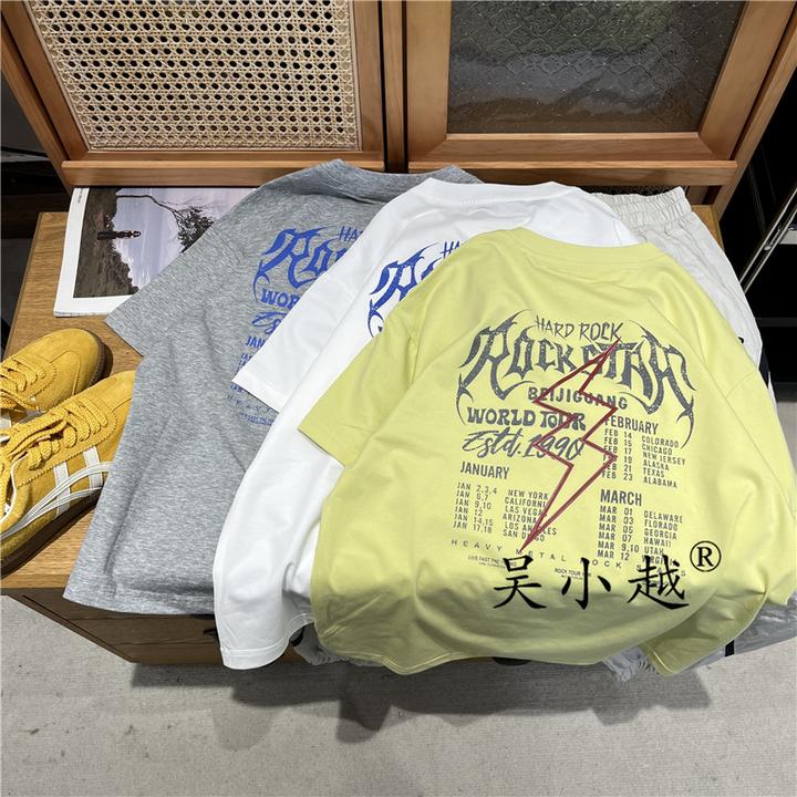 吴小越w1380男童夏款圆领宽松无感数码印花冰感棉t恤短袖中大童