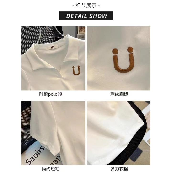 特大码夏季男女不规则弧形下摆短袖T恤新款Polo修身百搭显瘦上xl