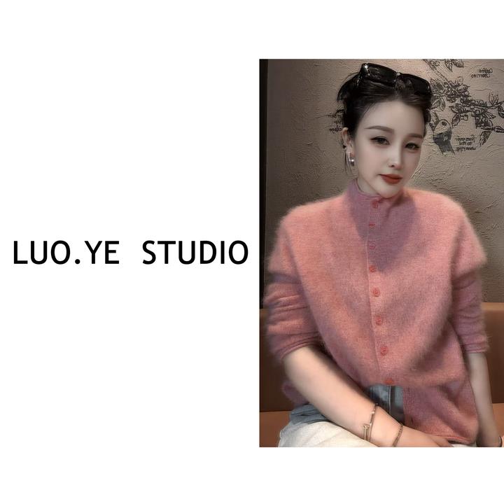 罗爷 · 【粉红少女感】羊毛针织上衣打底外套针织长袖休闲时尚气质