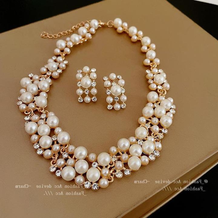 钛钢锆石项链 几何镶项链女 法式气质高级感锁骨链小众复古气质饰