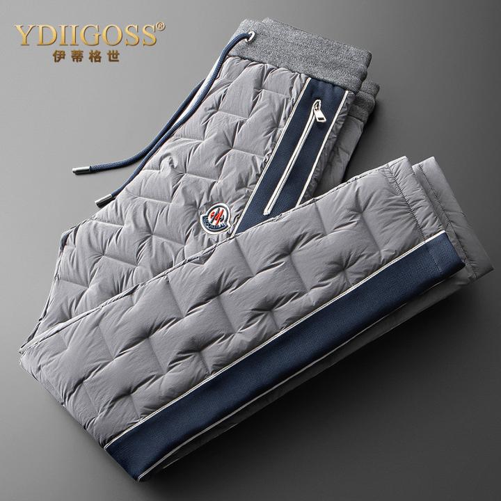 YDIIGOSS保暖羽绒裤冬季休闲运动男士加厚轻盈白鹅绒防水外穿直筒