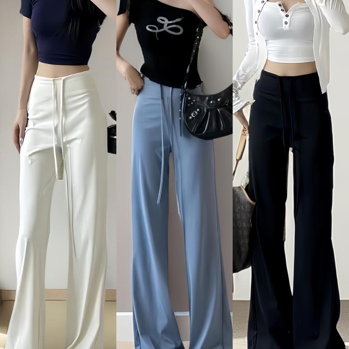 25爆款夏季2025裸感UPF50+凉感防晒裤女薄款高腰显瘦微喇休闲裤