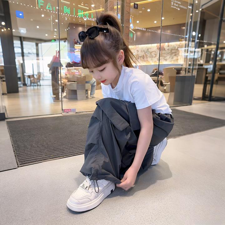 女童裤子秋装2025新款儿童夏季工装裤6-12岁15初中女孩春秋休闲裤