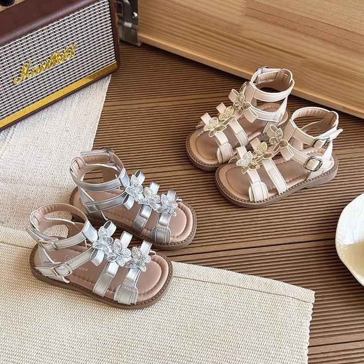 韩版女童凉鞋2025夏季洋气女宝公主凉鞋儿童百搭软底时尚罗马鞋子