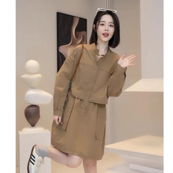 气质显瘦收腰工装连衣裙长袖时尚休闲百搭裙子女A27