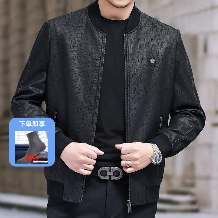 费狄格士秋季男士夹克印花棒球领上衣潮流男装外套