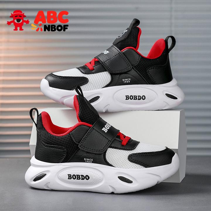 ABC NBOF童鞋男童跑步鞋2025春秋新款双网软底男孩子魔术贴运动鞋