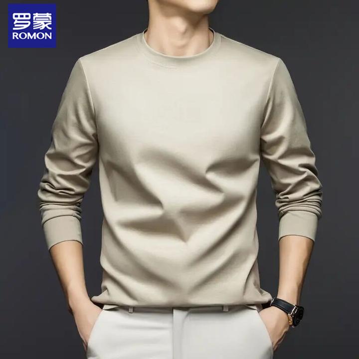 罗蒙2025新款春秋季轻奢高品质男士圆领长袖卫衣海澜优选男士卫衣