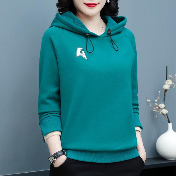 法劳格连帽卫衣女中老年妈妈秋冬加绒加厚2025新款大码洋气宽松保