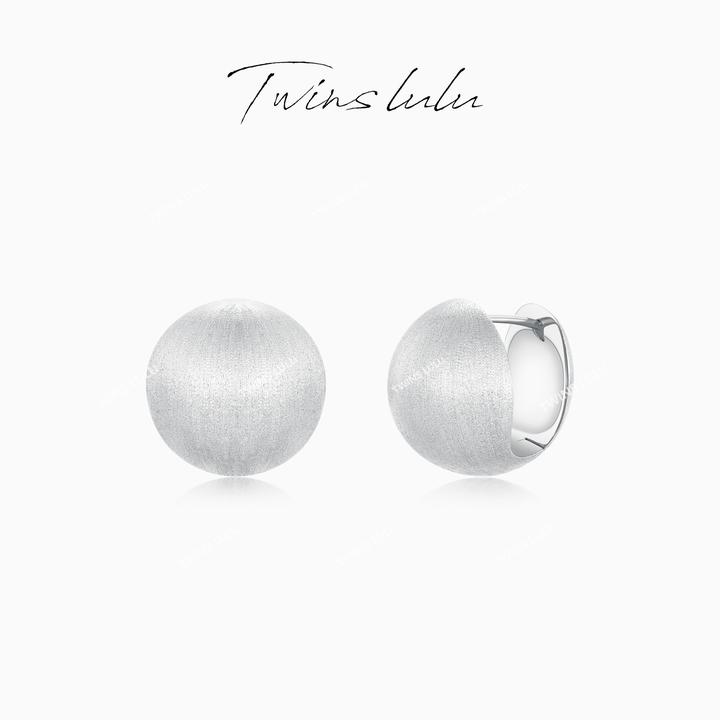 TWINS LULU 镀K金【金丝球】气质小众简约拉丝圆球耳环TSL2889