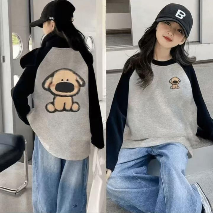 女童长袖T恤春秋款中大童洋气宽松韩版打底衫学生外穿百搭上衣潮