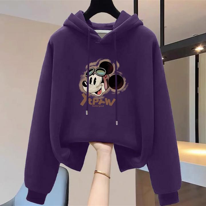 设计感小众秋冬新款2025加绒加厚套头连帽卫衣女短款宽松韩版外套