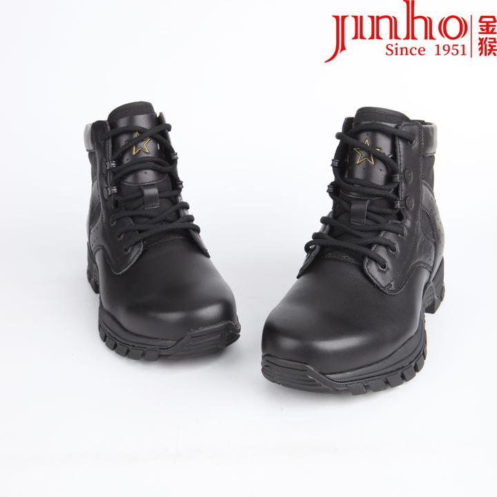 Jinho/金猴中帮款徒步靴真皮牛皮纯黑登山鞋防滑户外训练鞋