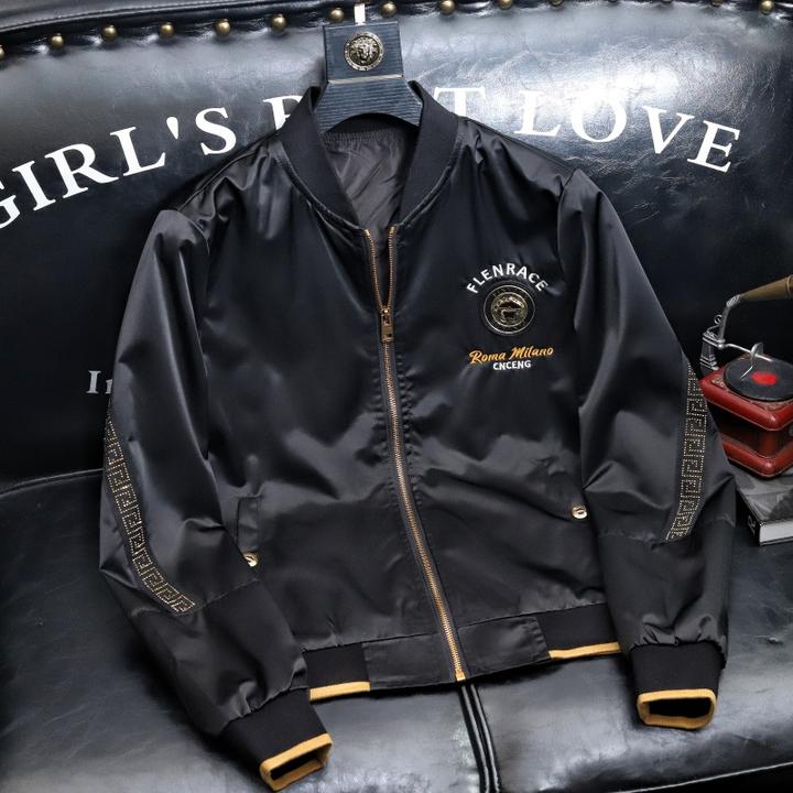 凯邦威欧洲站高端夹克衫男士青年修身韩版大码外套休闲男装刺绣男