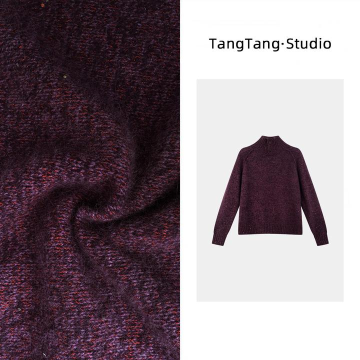 【TangTang·Studio】紫红佳人毛衣时尚气质显瘦女装毛衣-2512910