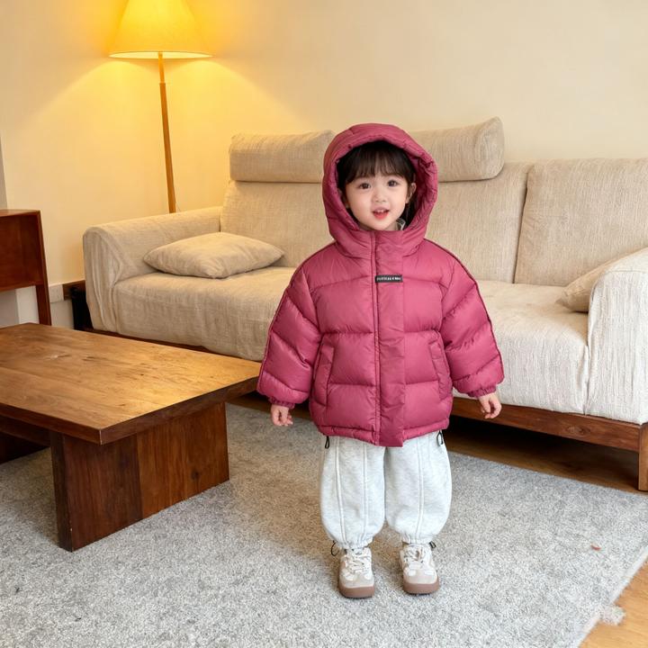 新款儿童加厚加绒羽服新款滑雪保暖洋气纯色时尚中小童冬季防寒服