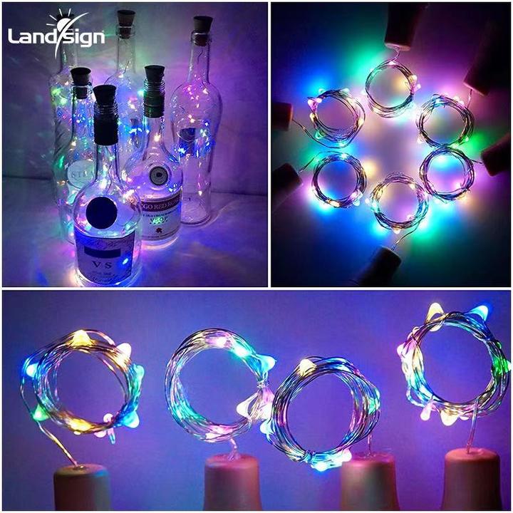 太阳能酒瓶装饰灯led铜线串灯氛围彩灯星星灯室内户外景观灯