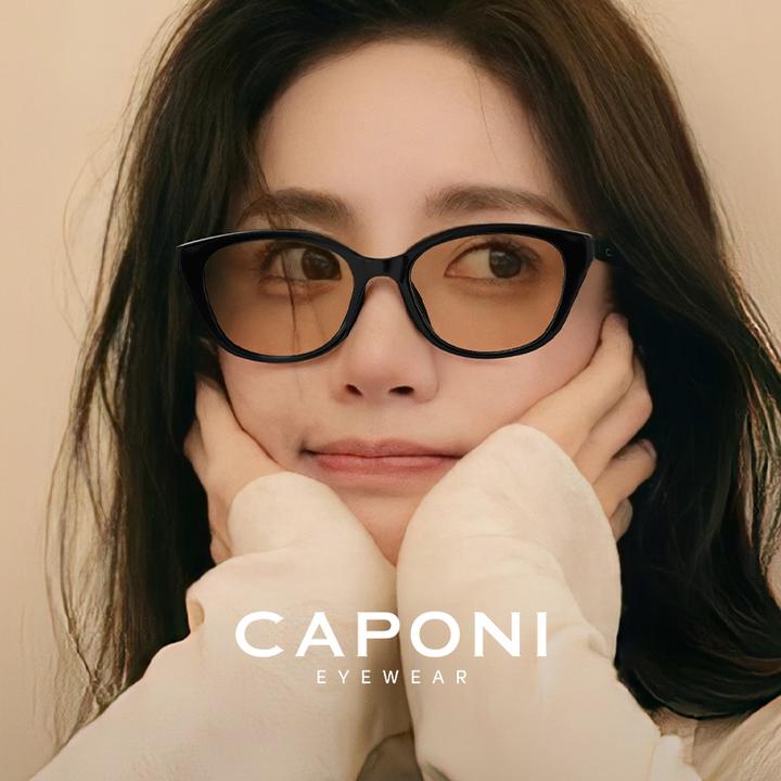CAPONI复古茶色猫眼墨镜女高级感2025新款防晒防紫外线偏光太阳镜
