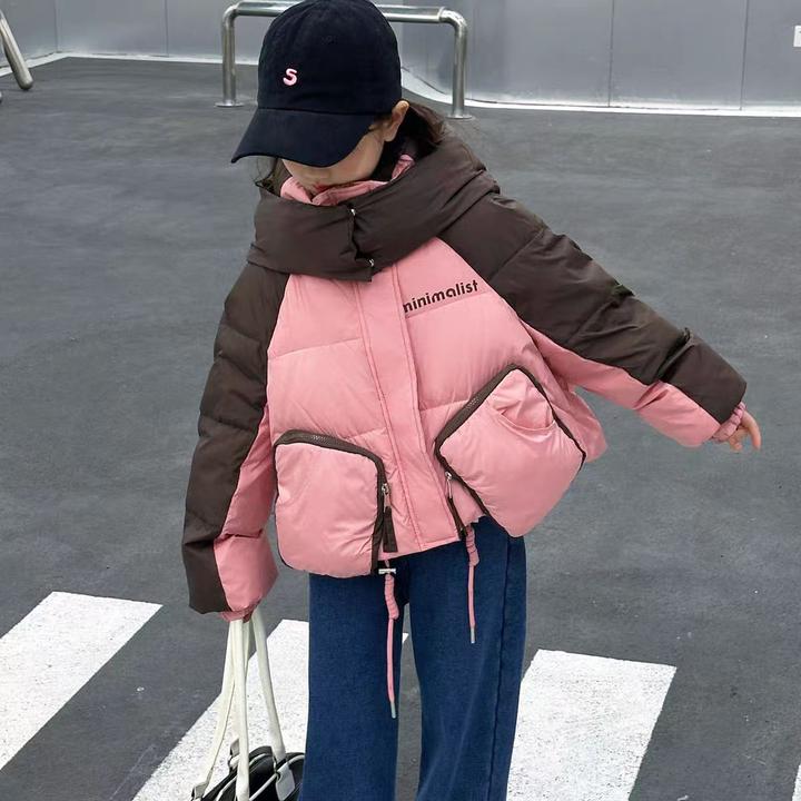 女童羽绒韩系短款吊式2026高品质50白鸭绒时尚高街街舞爵士舞外套